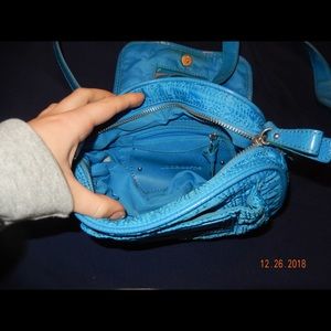 Blue cross body bag